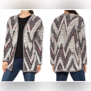 LUCKY BRAND Chevron Southwestern Cardigan Sweater Size Large